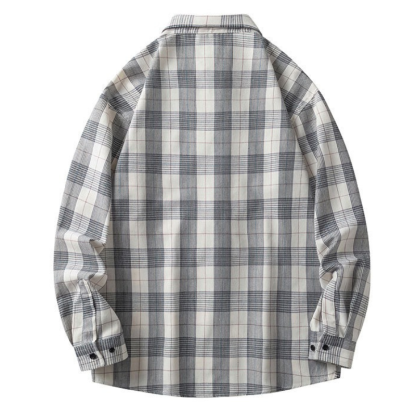 ZITY Men’s Spring Autumn Long Sleeve Casual Loose Fit Shirt –