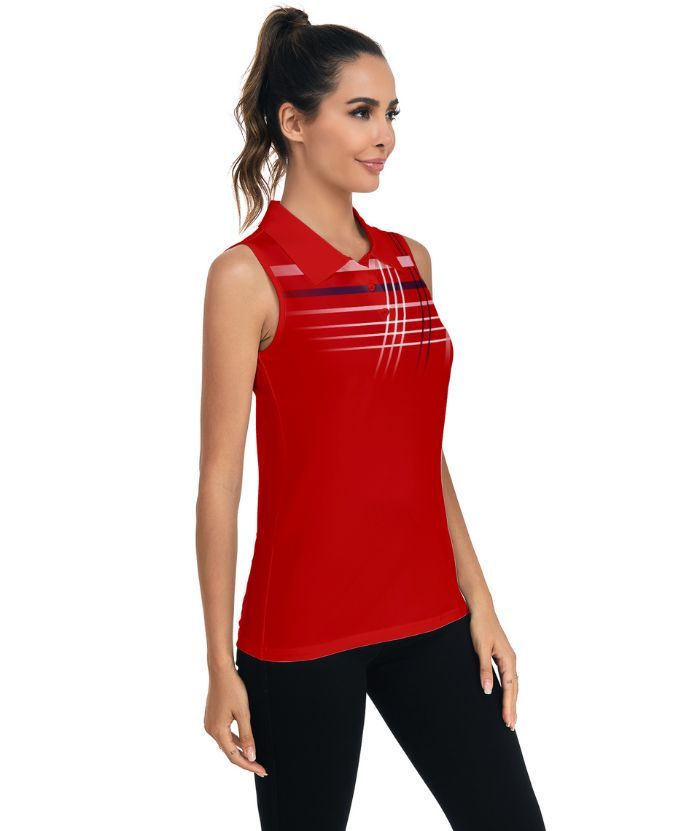 ZITY Women's Over Size Fast Dry Sleeveless Casual Polo Shirt-ZPK001146 | Zitysports