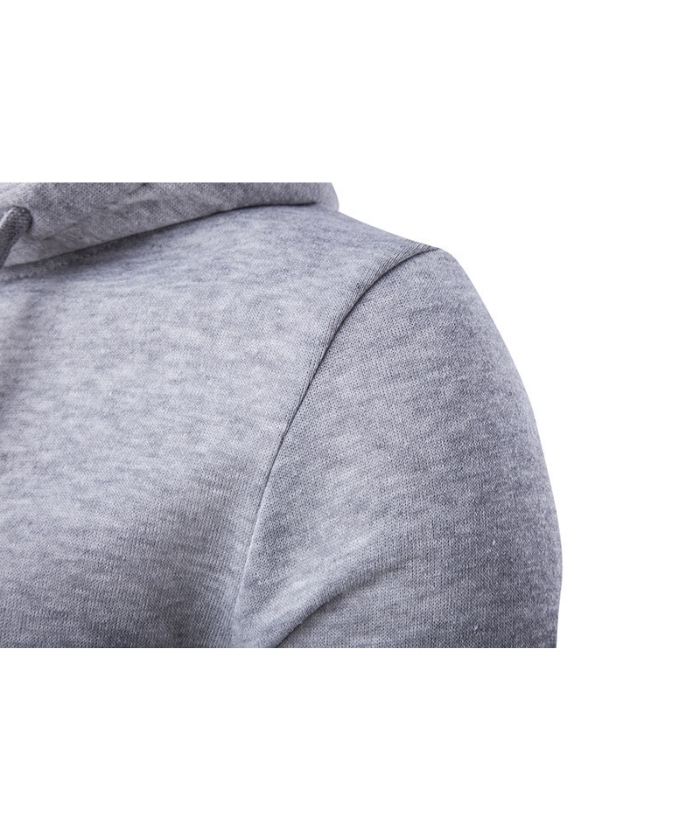 ZITY Men's Long Sleeve Solid Color Fleece Kangaroo Pocket Hoodie-DUMFH04879 | Zitysports