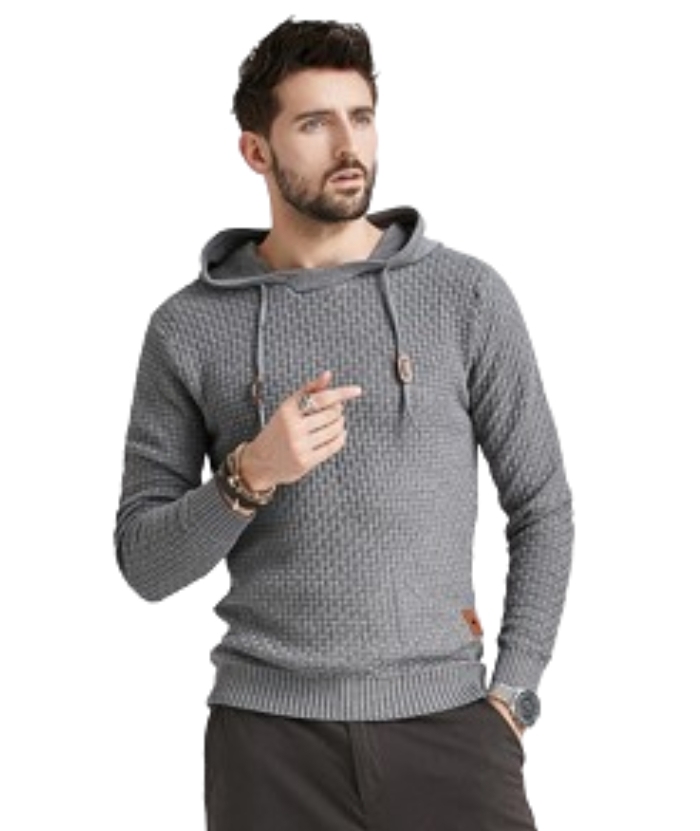 Men's Hooded Long Sleeved Pullover Fit Hoodie-DUMFH04888 | Zitysports