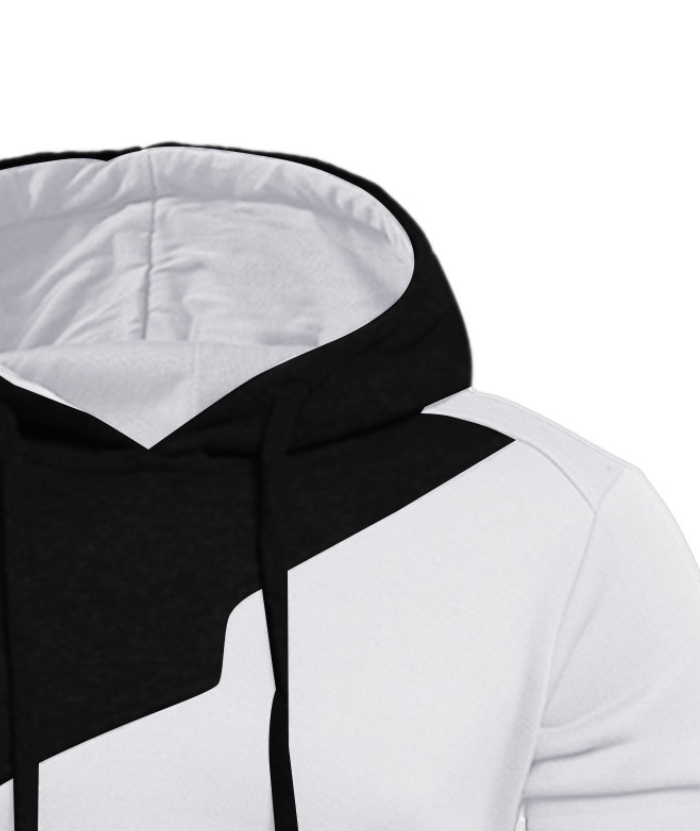 ZITY Men's Long Sleeve Patchwork Color Block Athletic Hoodie-DUMFH04916|Zitysports