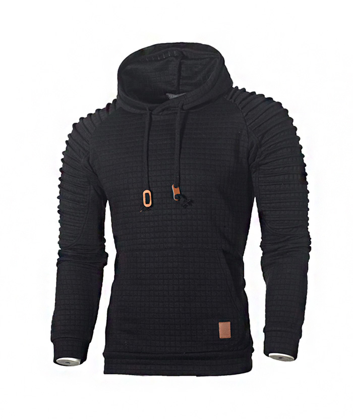 ZITY Men's Fashion Solid Color Casual Slim Fit with Kangaroo Pocket Hoodie-DUMFH05019|Zitysports