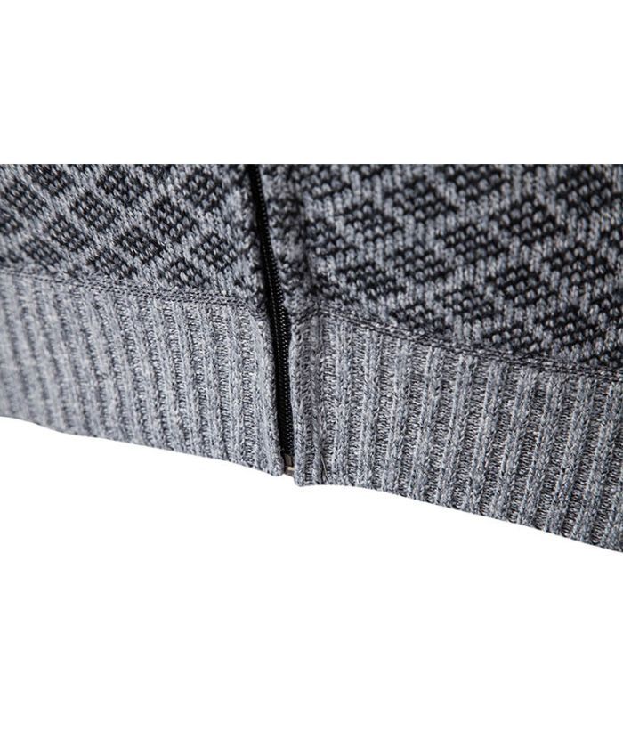 ZITY Men's Knitted Zip-Up Long Sleeve Hoodie-DUMFH05055|Zitysports