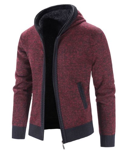 ZITY Men's Knitted Long Sleeve Full Zip Up Plus Size Casual Hoodie-DUMSW05059|Zitysports