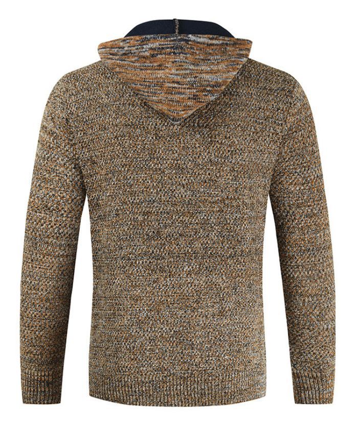 ZITY Men's Cotton Long Sleeve Knitted Half Zip Up Hoodie-DUMHD05063|Zitysports