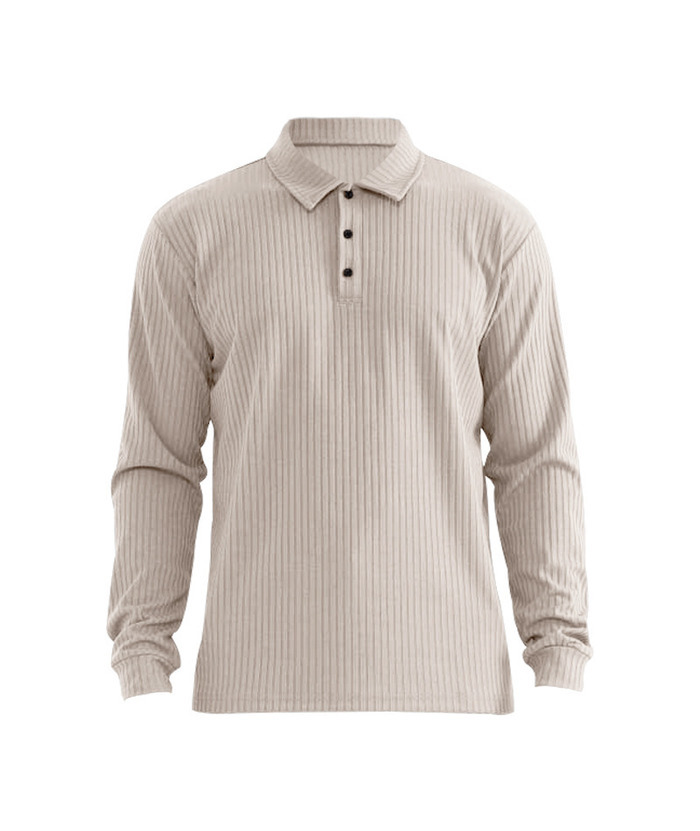 ZITY Men's Solid Color Sports Fitness Vertical Strip Knit Polo Shirt-DUMFH04835 | Zitysports