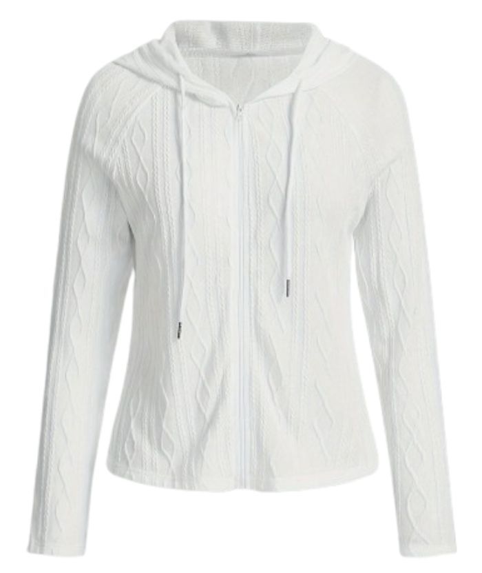 ZITY Women's Casual Long Sleeve Drawstring Full Zipper Daily Wear Hoodie-DUWFH05043|Zitysports