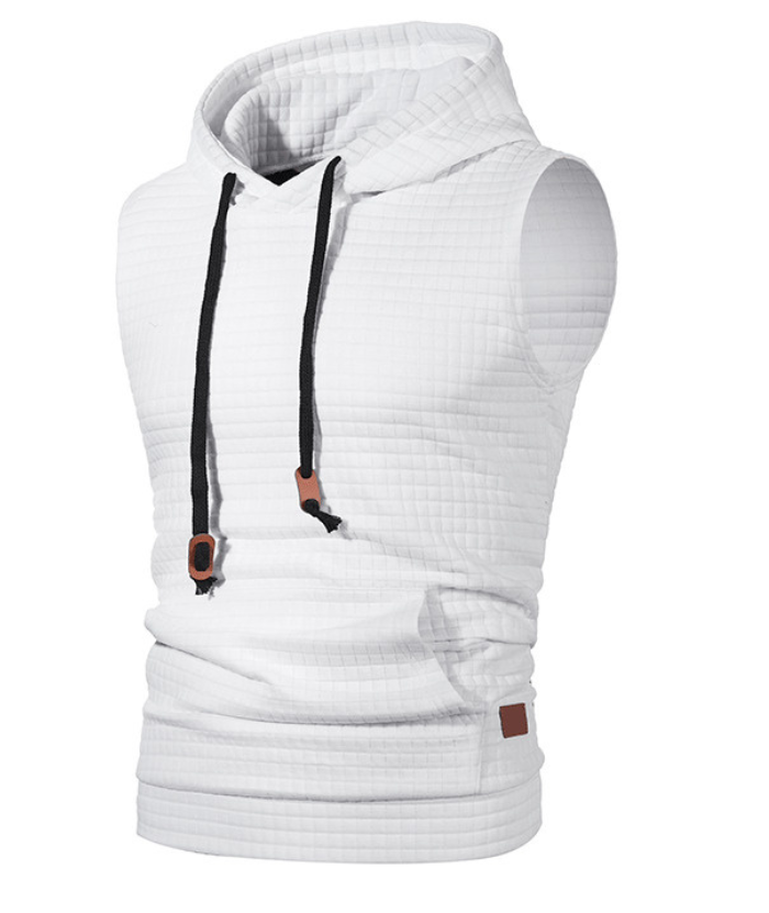 ZITY Men's Plus Size  Solid Color Sleeveless Hoodie-DUMMG05201|Zitysports