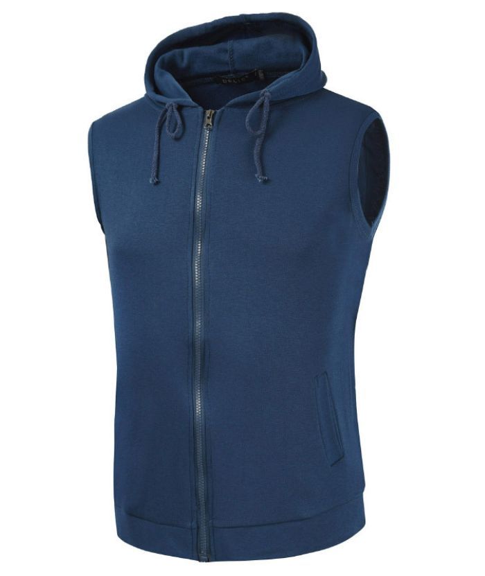 ZITY Men's Plus Size Zipper Sleeveless Hoodie-DUMMG05216|Zitysports