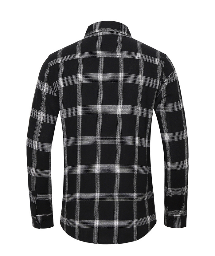 ZITY Men's Slim Fit Plaid Flannel Long Sleeve Shirt-DUMLT05250|Zitysports