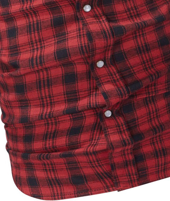 ZITY Men's Button Down Long Sleeved Plaid Flannel Shirt-DUMLT05319|Zitysports