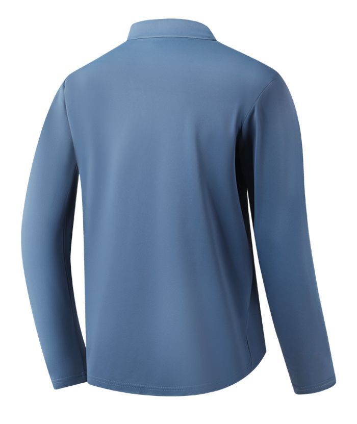 Men's Casual Solid Color Long Sleeve Polo Shirt-8803