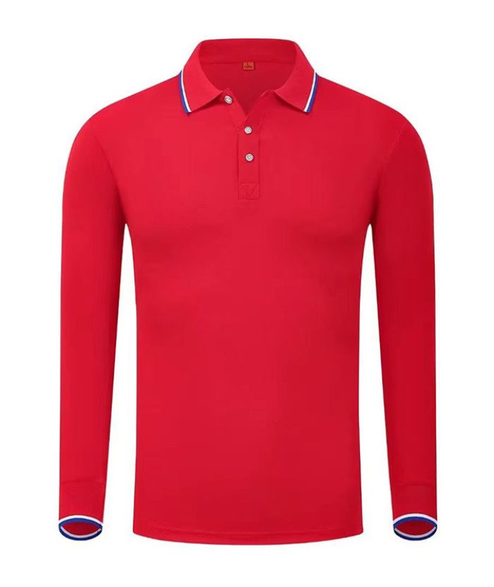 Unisex Casual Long Sleeve Sports Lapel Polo Shirt-DUMLP05917
