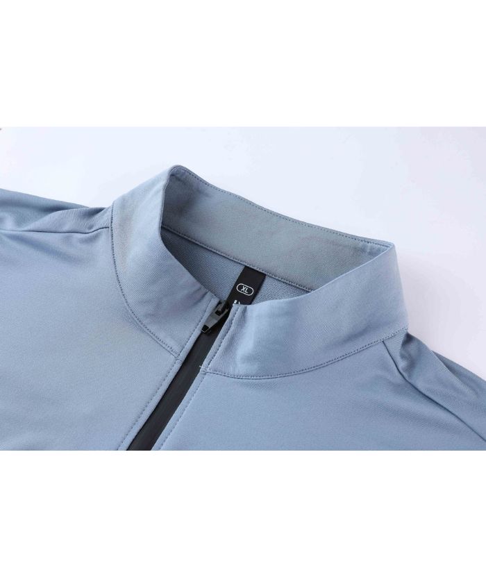 Men's Stand Collar Dri Fit Running Sports Compression T-Shirts-DUMLS05947