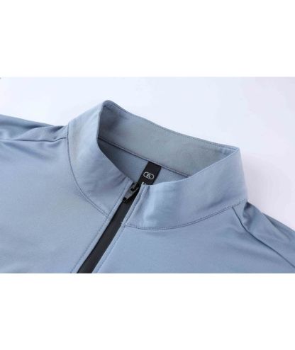 Men's Stand Collar Dri Fit Running Sports Compression T-Shirts-DUMLS05947