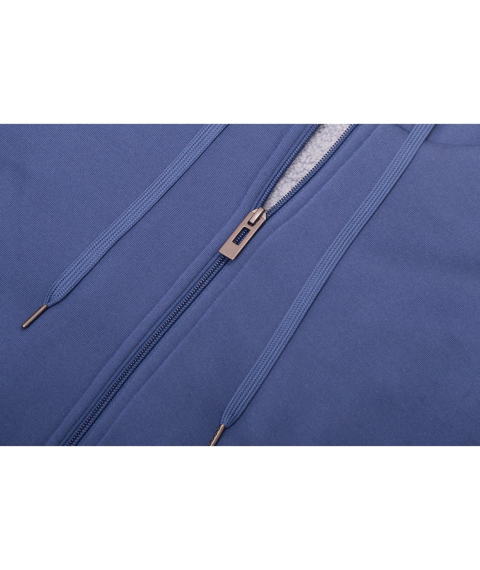 ZITY Men's Full Zip Up Contrast Color Fleece Hoodie-zity1712