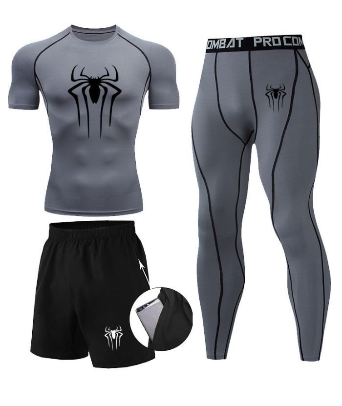 ZITY Men's Dri Fit Three Piece Compression Suit-DUMTR05987