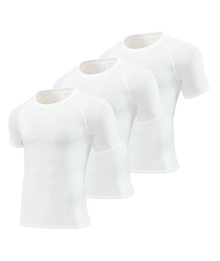 3 Pack Men's Athletic Dri Fit Workout Compression T-Shirt-DUMTS05992