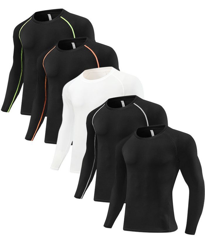 5 Pack Men's Dri Fit Yoga Compression T-Shirt-DUMLE05993