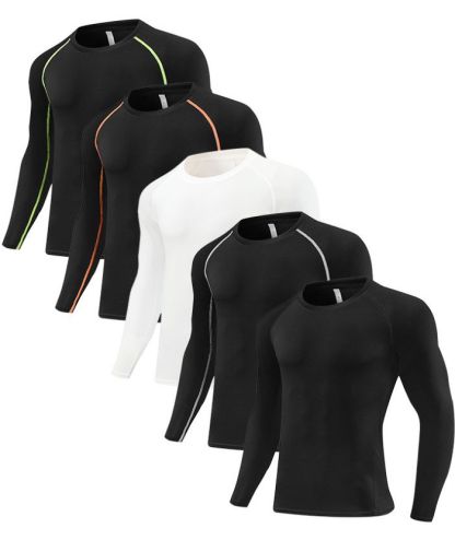 5 Pack Men's Dri Fit Yoga Compression T-Shirt-DUMLE05993