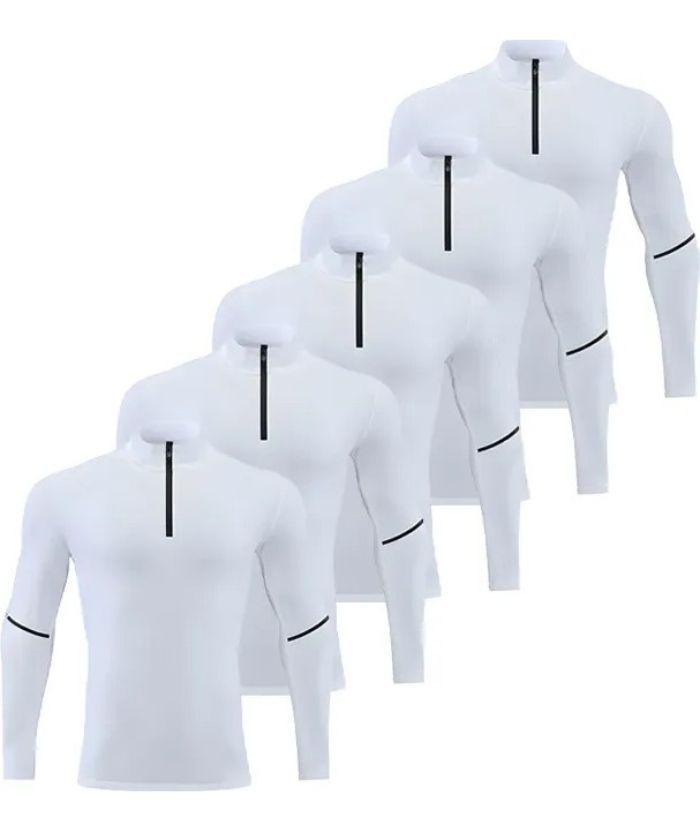 5 Pack Men's Stand Collar Dri Fit Sports Compression Shirt-DZUHE00190