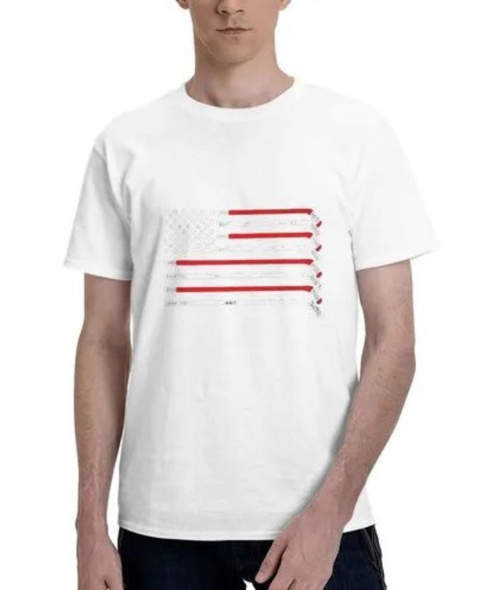 ZITY Men's American Flag printed 100% Cotton T-Shirt
