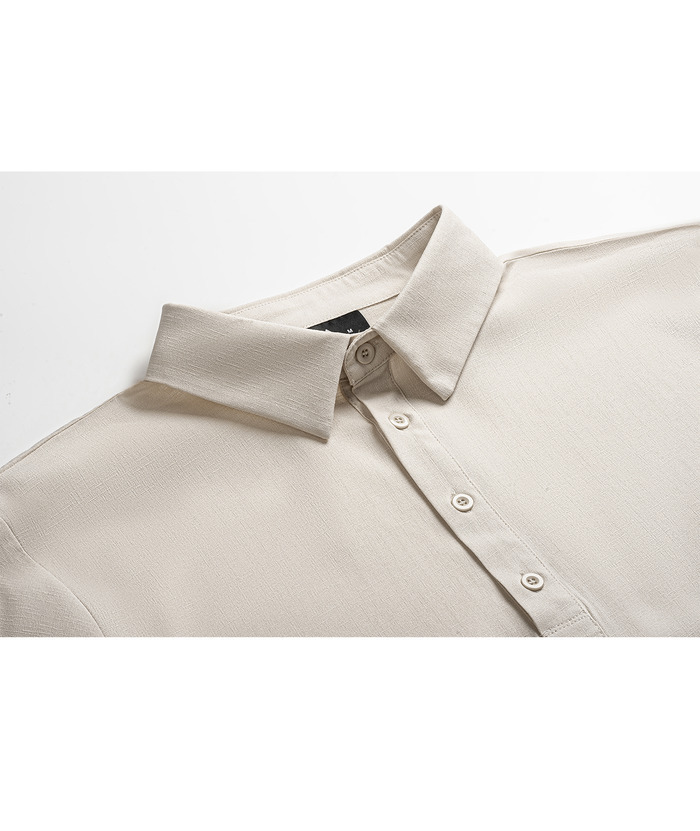 ZITY Men's Long Sleeve Button Up Polo Shirt-CUMLS01287