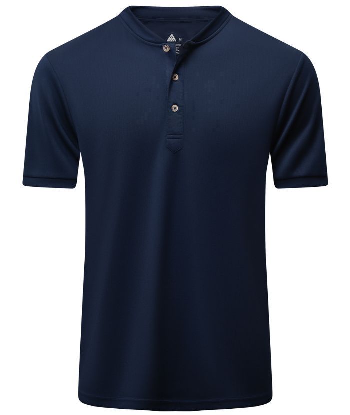 ZITY Men's Dri Fit Button Up Summer T-Shirt-CUMSS01366