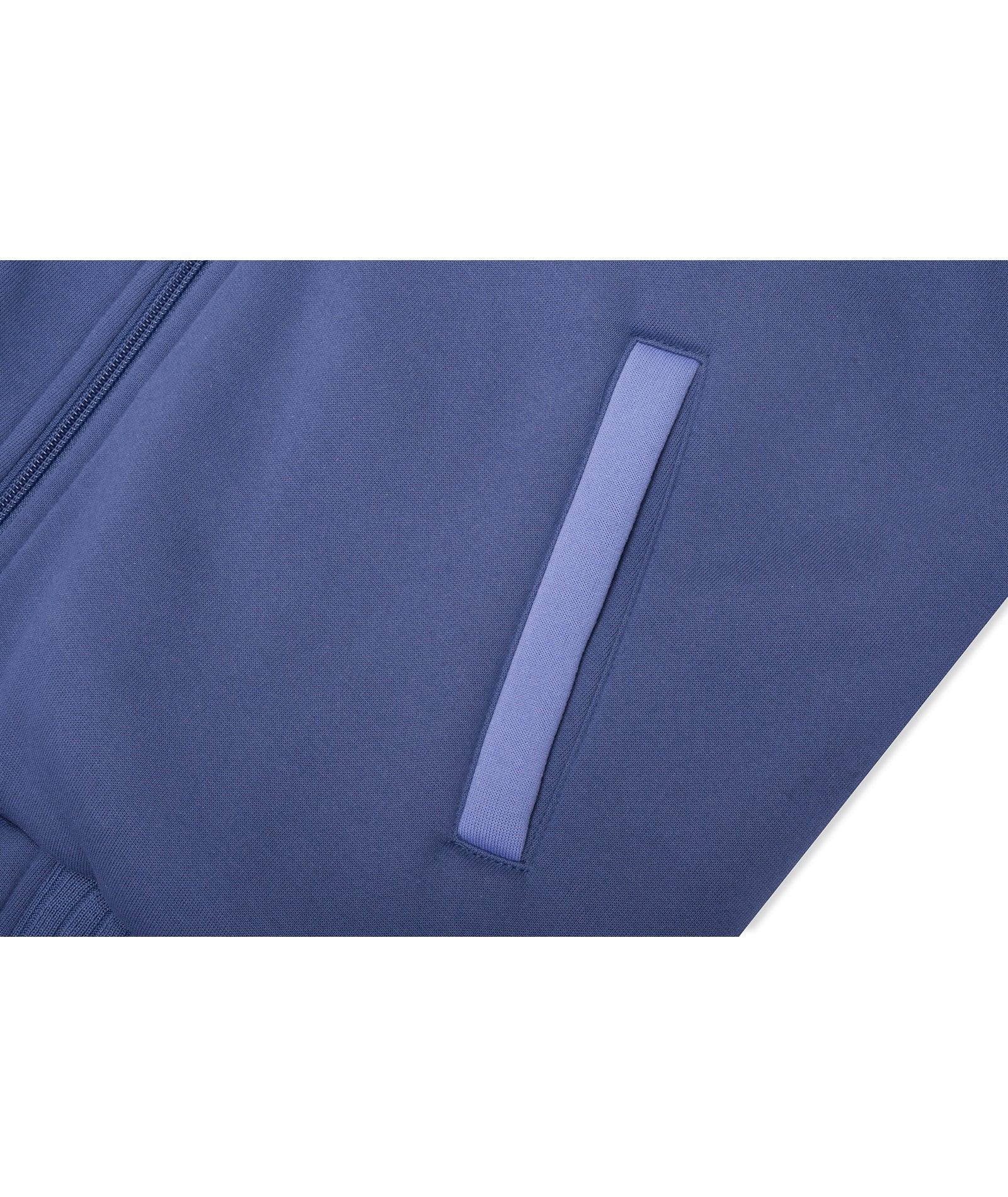 ZITY Men's Full Zip Up Contrast Color Fleece Hoodie-zity1712