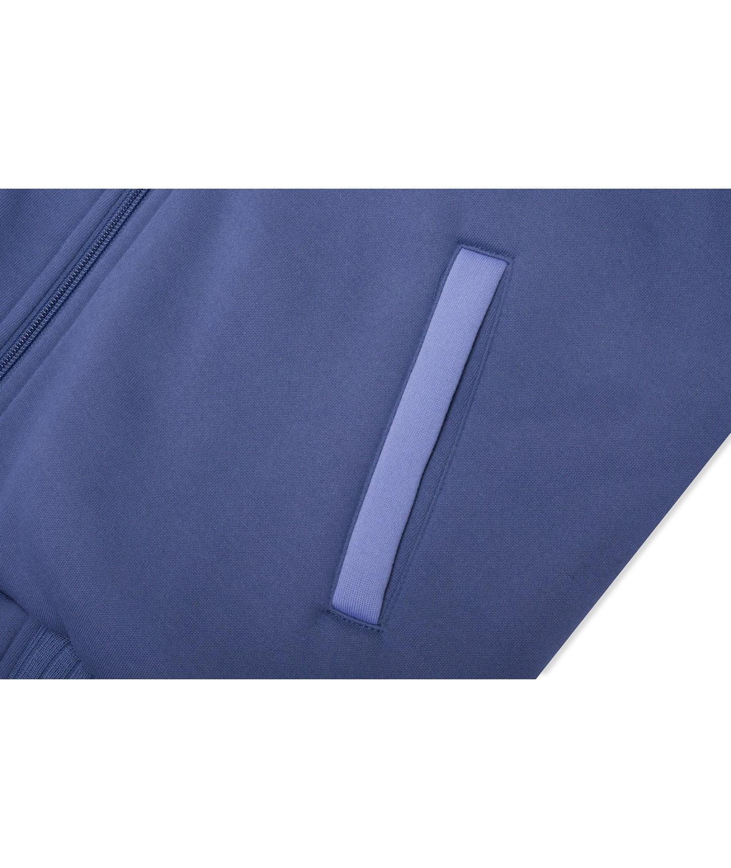 ZITY Men's Full Zip Up Contrast Color Fleece Hoodie-zity1712