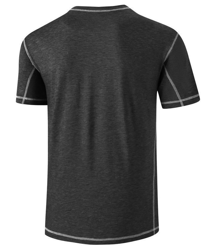 ZITY Men's Slim Fit Button Up Chest Pocket T-Shirt-CUMSS01983