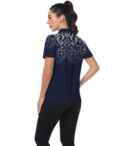 ZITY Women's Totem Pattern Slim Fit Golf Polo SHirtCUWPO02024
