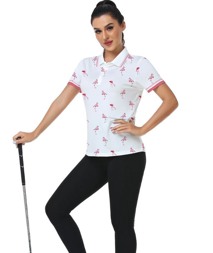 ZITY Women's Slim Fit Button Up Golf Polo Shirt-CUWPO02135