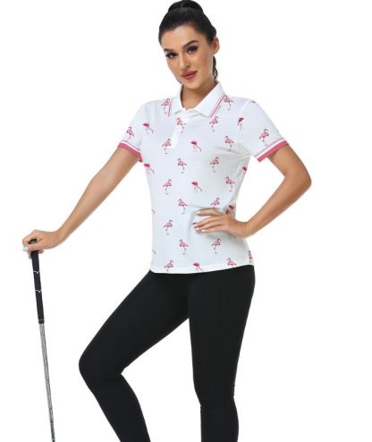 ZITY Women's Slim Fit Button Up Golf Polo Shirt-CUWPO02135