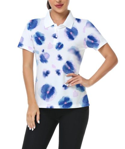 ZITY Women's Slim Fit White Golf Polo Shirt-CUWPO02142