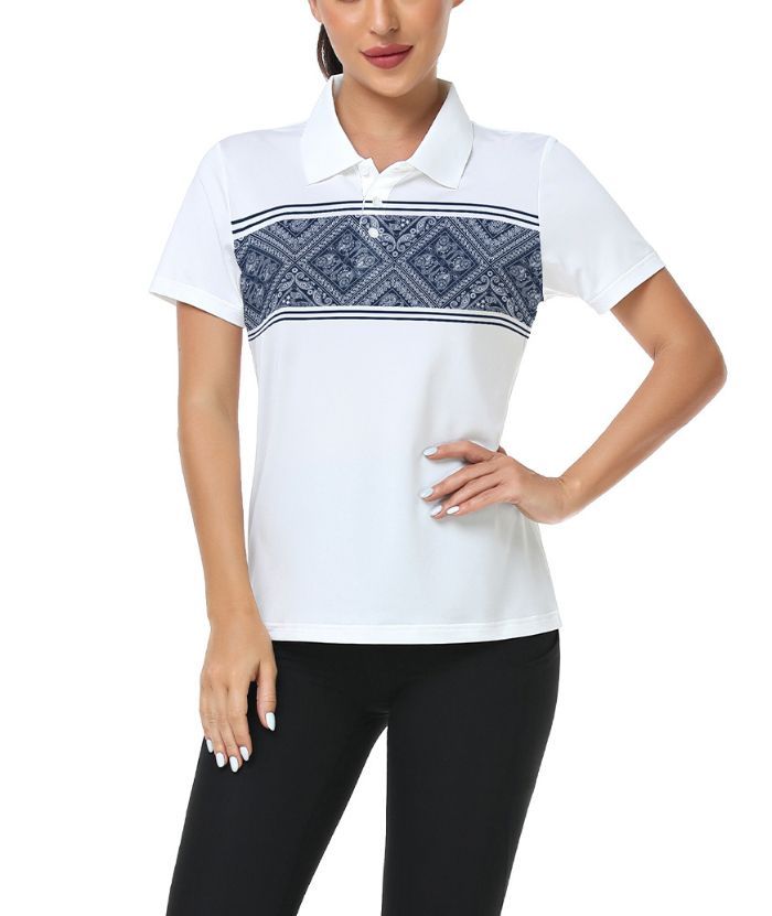 ZITY Women's Dri Fit Printed Polo Shirt-CUWPO02144