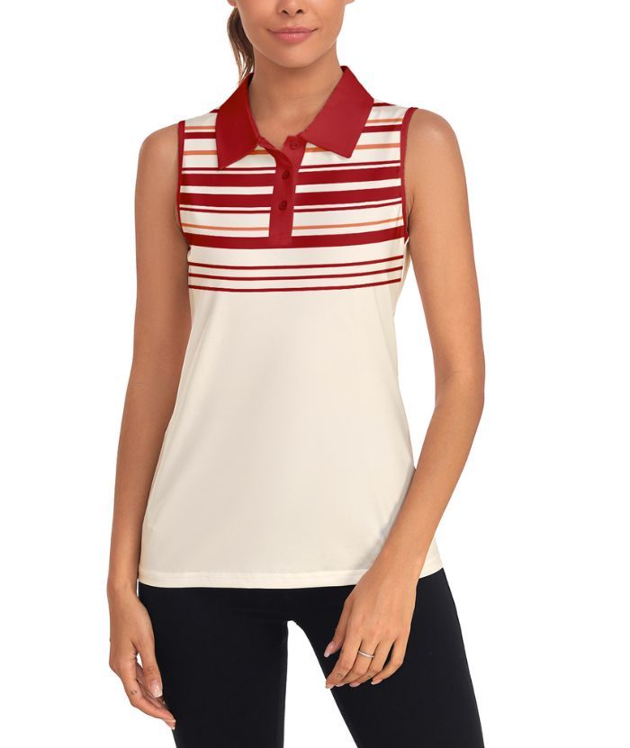 ZITY Women's Dri Fit Sleeveless Golf Polo Shirt-CUWBP02268