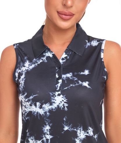 ZITY Women's Quick Dry Sleeveless Golf Polo Shirt-CUWBP02151