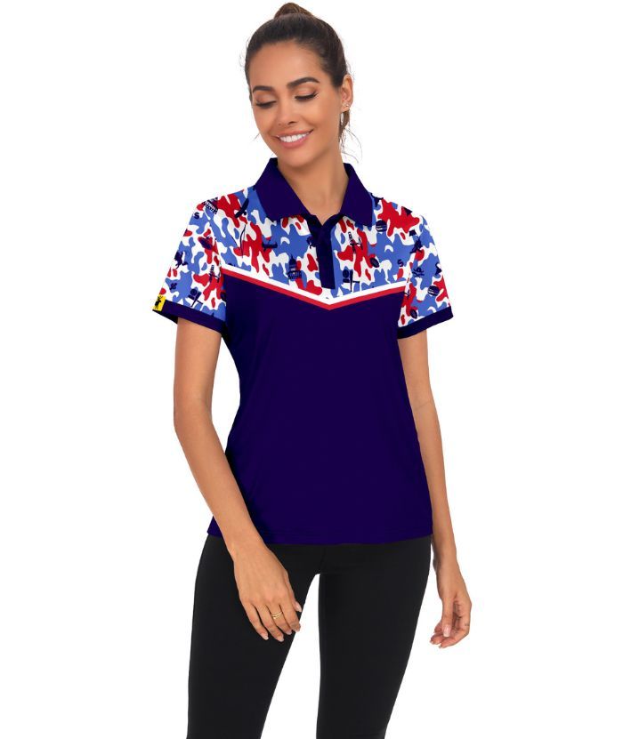 ZITY Women's Dark Blue Golf Polo Shirt-CUWPO02322