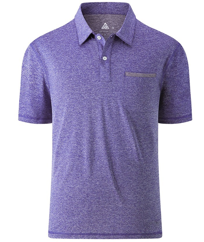 Men's Sports Polo Short Sleeve Moisture Wicking Fast Dry Mesh