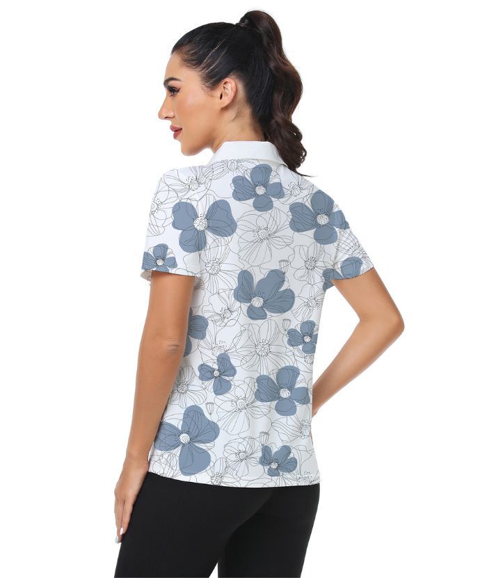 ZITY Women's Slim Fit White Golf Polo Shirt-CUWPO01006