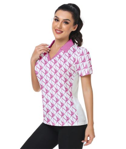 ZITY Women's Dri Fit Pink Golf Polo Shirt-CUWPO01011