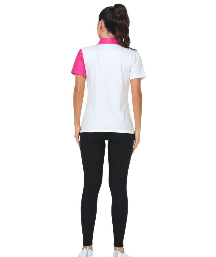 ZITY Women's Slim Fit White Golf Polo Shirt-CUWPO01013