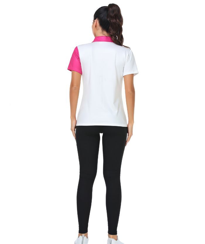 ZITY Women's Slim Fit White Golf Polo Shirt-CUWPO01013