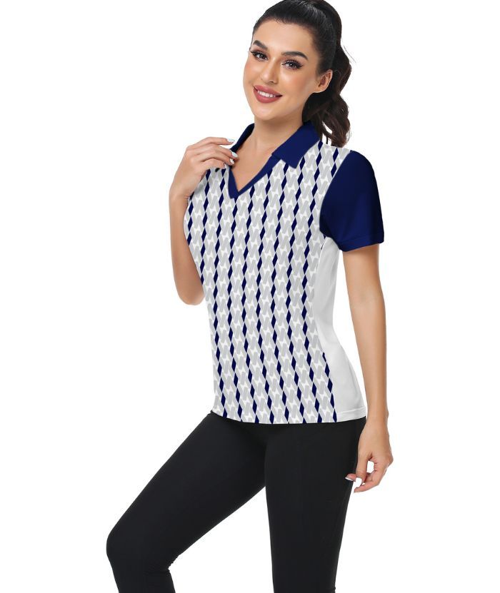 ZITY Women's Dri Fit White Golf Polo Shirt-CUWPO01014