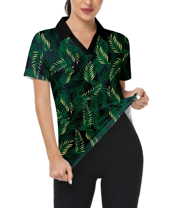 ZITY Women's Slim Fit Green Golf Polo Shirt-CUWPO01028
