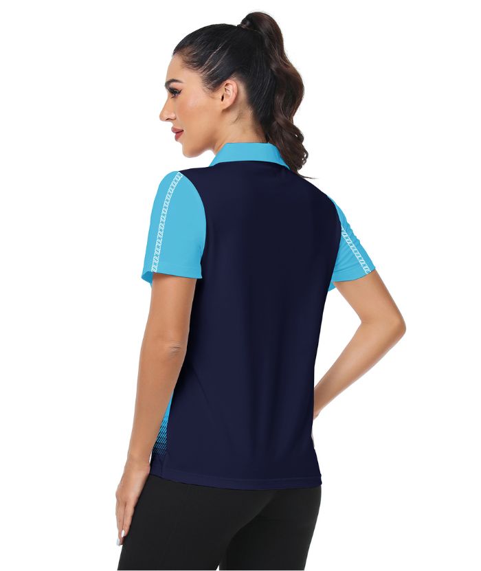 ZITY Women's Slim Fit Dark Blue Golf Polo Shirt-CUWPO01223