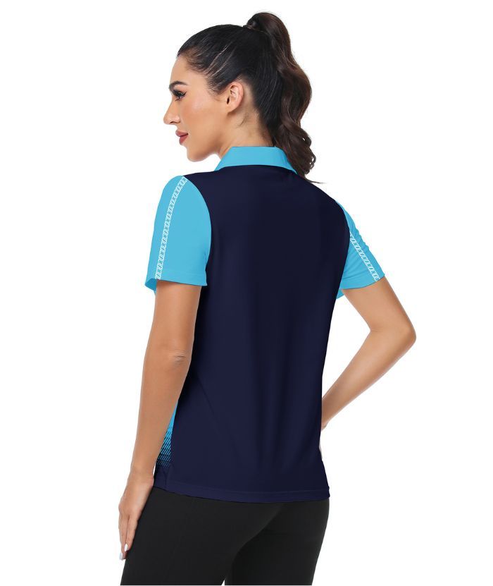 ZITY Women's Slim Fit Dark Blue Golf Polo Shirt-CUWPO01223