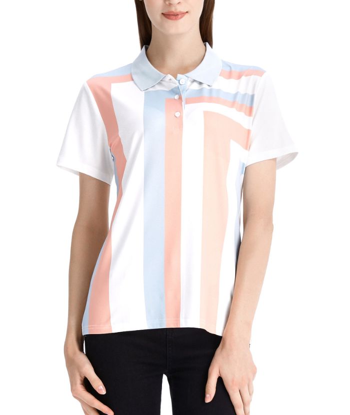 ZITY Women's Dri Fit White Golf Polo Shirt-CFWZZ00027