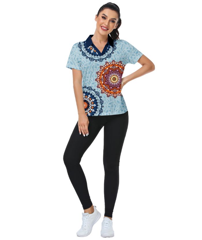 ZITY Women's Slim Fit Printed Golf Polo Shirt-CFWZZ00037